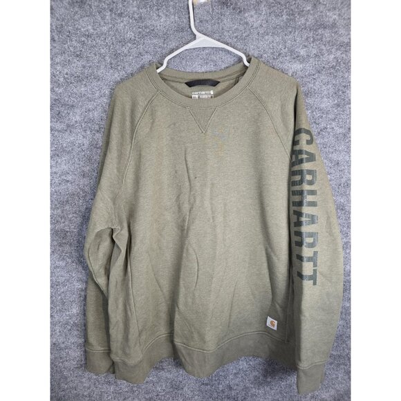 Carhartt Sweatshirt womens 2XL Relaxed Fit Crewneck Pullover Stain Fall 2021 - Picture 1 of 9